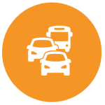 Icon zum Thema "Straßen": Mehrere Fahrzeuge fahren in einer Reihe Icon zum Thema "Straßen": Mehrere Fahrzeuge fahren in einer Reihe