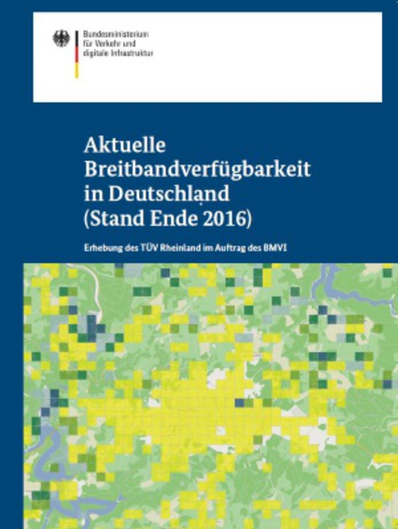 Deckblatt der Broschüre „Aktuelle Breitbandverfügbarkeit in Deutschland (Stand Ende 2016)“ Deckblatt der Broschüre „Aktuelle Breitbandverfügbarkeit in Deutschland (Stand Ende 2016)“