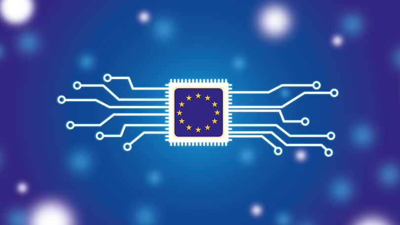 Chip mit dem Symbol für Europa (EU) Chip mit dem Symbol für Europa (EU)