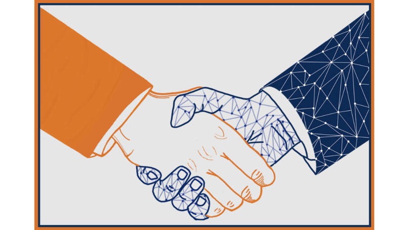 Handshake auf einer Grafik Handshake auf einer Grafik