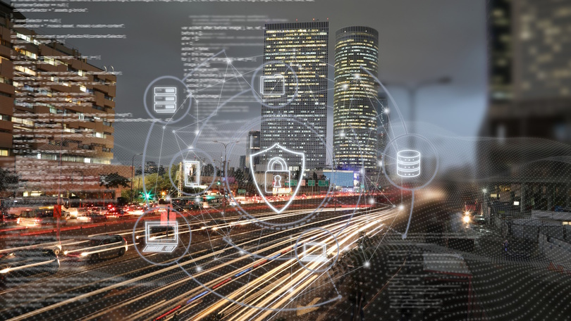 Foto einer digitalisierten Stadtansicht Foto einer digitalisierten Stadtansicht