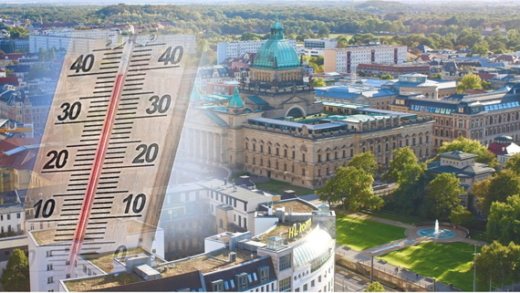 Zum Artikel Thermometer mit Hintergrund Stadtbild Leipzig