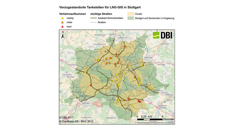 Identifizierung von Vorzugsstandorten für LNG-Tankstellen im Untersuchungsgebiet Stuttgart Identifizierung von Vorzugsstandorten für LNG-Tankstellen im Untersuchungsgebiet Stuttgart