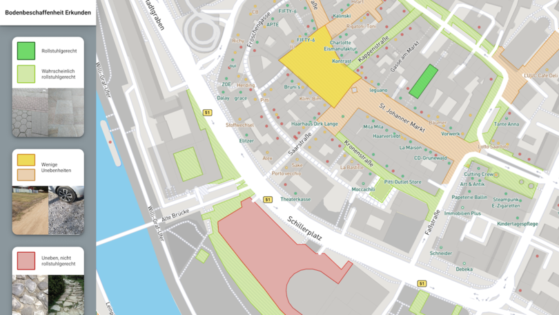 Stadtplan mit Angaben zur Barrierefreiheit Stadtplan mit Angaben zur Barrierefreiheit
