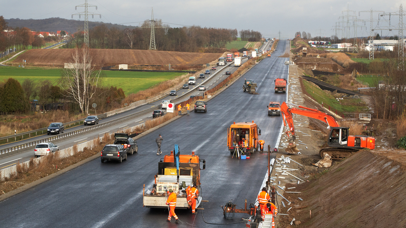 Baustelle an einer Straße Baustelle an einer Straße