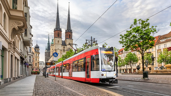 Foto einer Straßenbahn Foto einer Straßenbahn