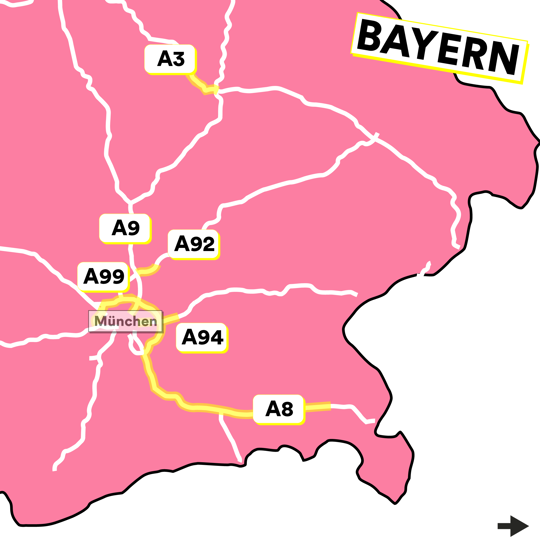 Grafik: Autobahnprojekte BW Grafik: Autobahnprojekte BW