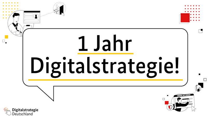 Grafik mit Text zur Digitalstrategie 2023 Grafik mit Text zur Digitalstrategie 2023