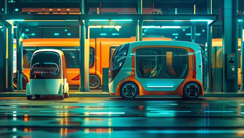 Haltestelle mit Autos Haltestelle mit Autos