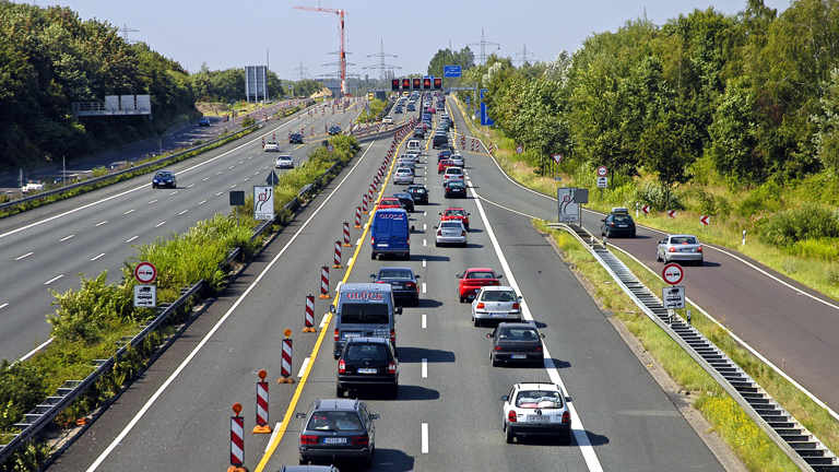 Baustelle auf einer Bundesautobahn Baustelle auf einer Bundesautobahn