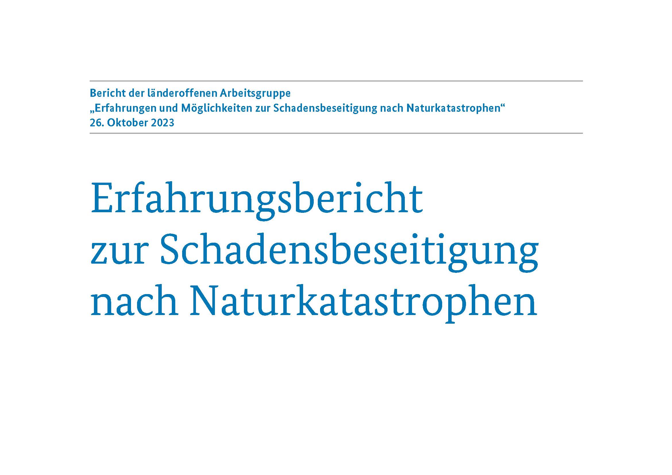 Link öffnet Einzelsicht der Publikation Erfahrungsbericht zur Schadensbeseitigung nach Naturkatastophen