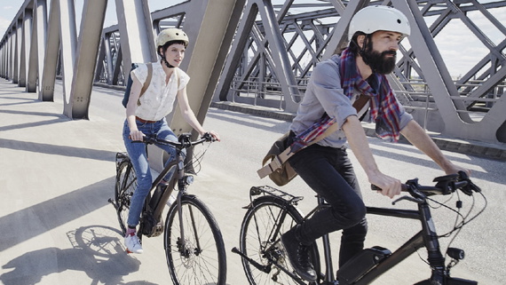 Foto mit Radfahrern Foto mit Radfahrern