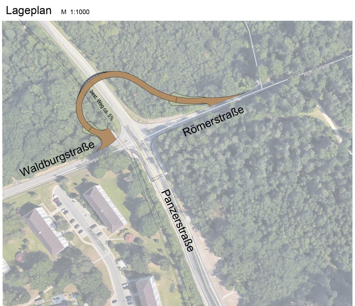 Lageplan zur Radschnellwegbrücke bei Böblingen Lageplan zur Radschnellwegbrücke bei Böblingen