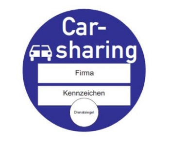 Sinnbild Plakette zur Kennzeichnung von Carsharing-Fahrzeugen Sinnbild Plakette zur Kennzeichnung von Carsharing-Fahrzeugen