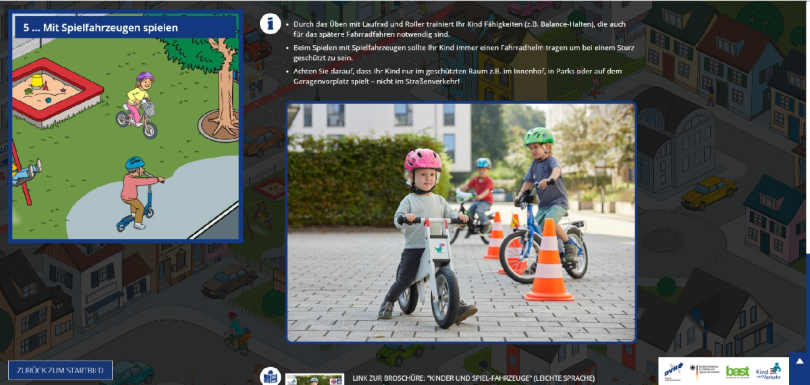 Screenshot: Weiterführende Information zum Wimmelbild zur Straßenverkehrssicherheit Screenshot: Weiterführende Information zum Wimmelbild zur Straßenverkehrssicherheit