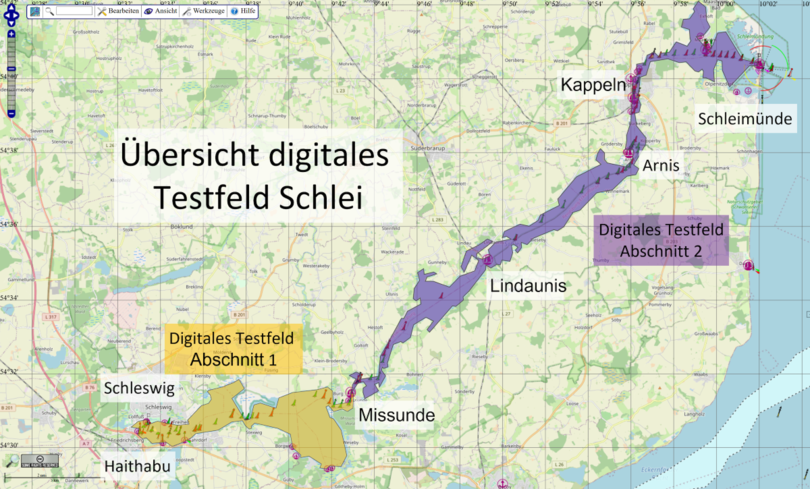 Landkarte des digitalen Testfeldes Schlei Landkarte des digitalen Testfeldes Schlei
