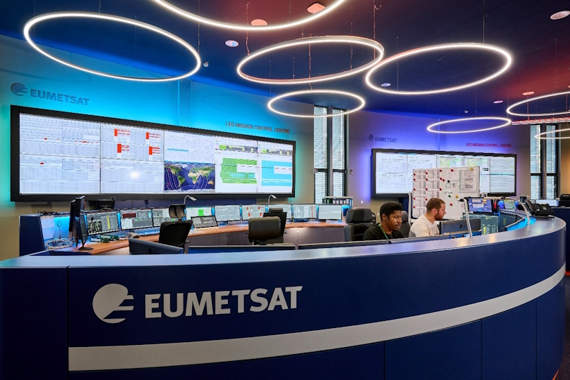 Das Satellitenkontrollzentrum in Darmstadt Das Satellitenkontrollzentrum in Darmstadt
